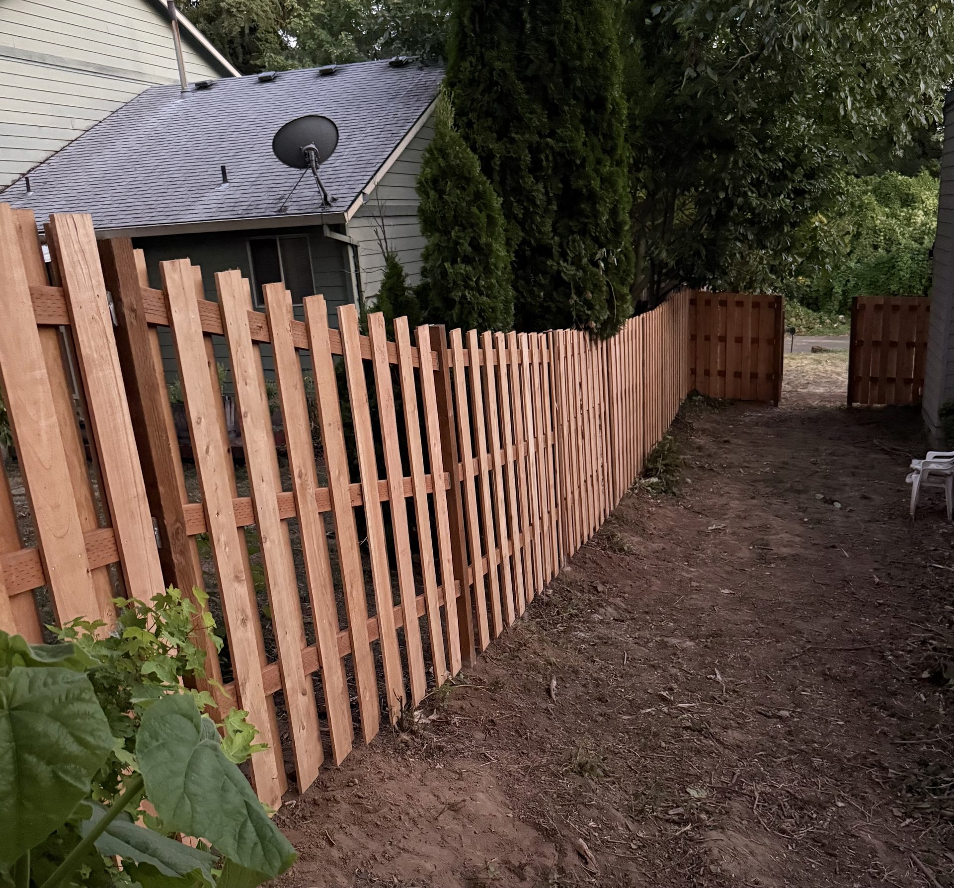 Shadowbox cedar fence