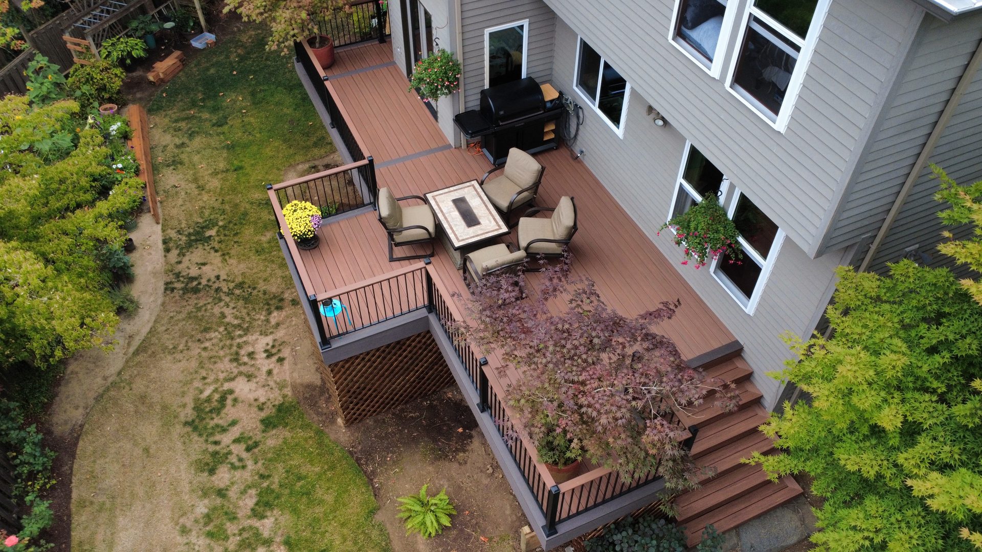 Multi level composite deck